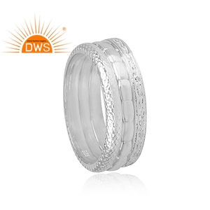925 <b>Fine</b> Sterling Silver Handmade Band <b>Ring</b> for Women Silver Jewelry Manufacturer - Product Image 1