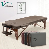 Table de massage pliante portable en bois pour le corps entier, avec 2 matelas, pour spa coréen, style indien, pour massage et soins de beauté