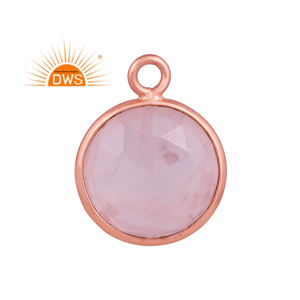 Fabricant de bijoux de charme de pierres précieuses de quartz rose naturel en argent sterling 925 - Product Image 1