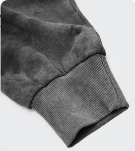 2021 unisexe coton 320g 400 Gsm lourd personnalisé Vintage lavage à l'acide pull à capuche haute qualité français sans ficelle à capuche hiver - Product Image 6