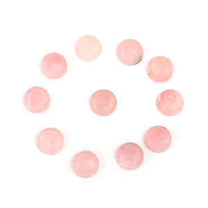Gema de Ópalo Rosa Natural en Forma de Cabujón de 4 mm Calibrado, Piedra de Nacimiento Suelta con Reverso Plano para Joyería, Impresión Deslumbrante, Sin Cantidad Mínima de Pedido - Product Image 1