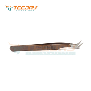 TEEJAY บูตขนตาเคลือบผงสีน้ำตาล,แหนบต่อขนตาขนาด12ซม. เครื่องมือดูแลความงามแหนบทดสอบด้วยมือ - Product Image 4