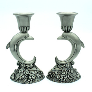 BRASS PAIR OF DOLPHIN FULL ENGRAVED <b>CANDLE</b> <b>HOLDER</b> BRASSWORLD INDIA - Product Image 1