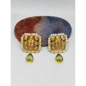 Boucles d'oreille en pierre pour filles et femmes, boucles d'oreille faites à la main, nouvelle tendance, - Product Image 1