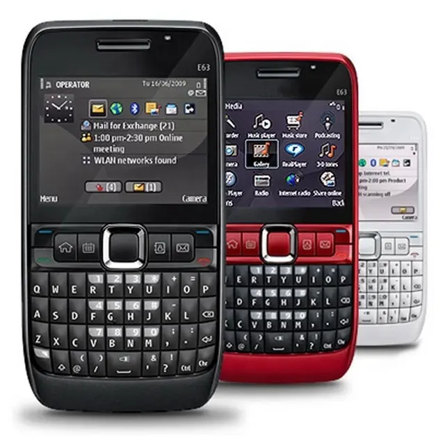 QWERTY Ponsel Keyboard Penuh Asli Grosir WIFI JAVA 3G Murah Bar Unlocked Mobile Phone E63 untuk Handset Nokia