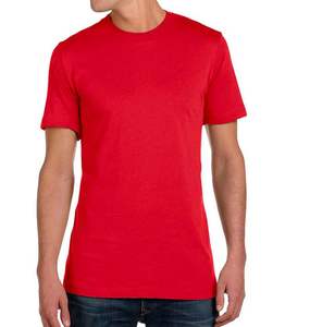 Bella Canvas Unisexe Respirant Coton Tee Hommes Rouge À Manches Courtes Sport Cou T-Shirt Uni Blanc Top - Product Image 1