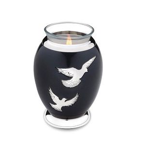 Best Black With Silver Engraved <b>Pet</b> Paw Print Tea Light Cremation <b>Urns</b> for Funeral Ashes Metal Brass/Aluminum - Product Image 5