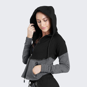 New PIHA SPORTS Womens Winter Windproof Polyester/Cotton Casual Crop Top <b>Pullover</b> Hooded Sweatshirt <b>Jumper</b> Hoodie - Product Image 3