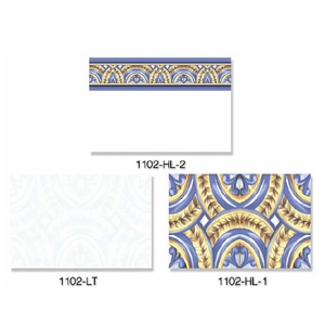 Blanc avec des carreaux muraux en céramique émaillés brillants au design multicolore 30x45cm - Product Image 1