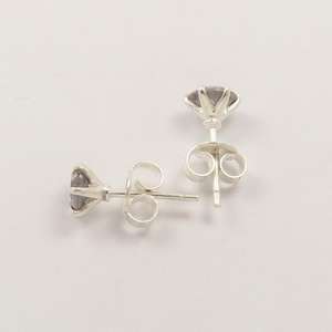 Pendientes de tuerca de cuarzo místico superventas, piedras preciosas redondas de 6x6mm, plata de ley pura sólida 925, joyería fina Faishonable - Product Image 4