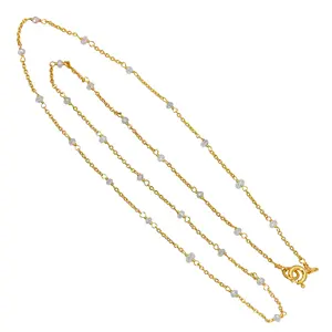 18K Geel Gouden Ketting Ketting Goud Diamanten Sieraden Fabrikant Massief 18K Geel Goud Diamant 16 Inch Ketting leverancier