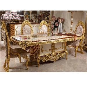 Best Baroque <b>6</b> Seater <b>Dining</b> Table <b>Chairs</b> <b>Set</b> Buy Teak Wooden Handicraft <b>Dining</b> Table <b>Set</b> European Style Golden <b>Dining</b> Furniture - Product Image 1