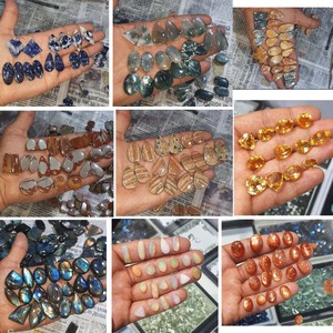 สร้อยข้อมือหินอเวนทูรีนสีเขียวธรรมชาติสร้อยข้อมือเครื่องประดับลูกปัดคาโบชองสําหรับฤดูร้อน - Product Image 5
