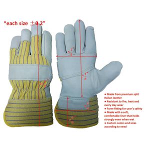 Gants de sécurité en cuir de vache fendu, 10 pouces, manicle de sécurité pour le travail et le soudage dans le jardin, usages multiples, protection contre la chaleur, bon marché, - Product Image 2