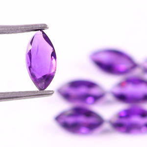 Piedra preciosa de cuarzo de corte Marquesa facetado de amatista Natural de 10x5 MM de alta calidad, piedra natal de febrero para la fabricación de joyas - Product Image 1