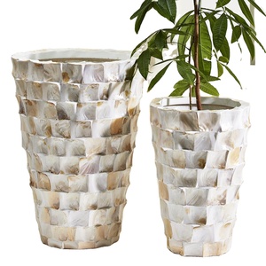 Pot de fleurs en nacre naturelle de haute qualité, décoration de maison, incrustation d'os, Vase de fleurs, fabricant et extracteur à vendre - Product Image 1