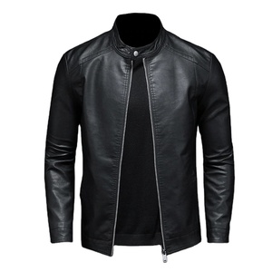 Fashionable Mens Online <b>Shopping</b> Zipper Jacket Casual <b>Leather</b> Jackets - Product Image 1