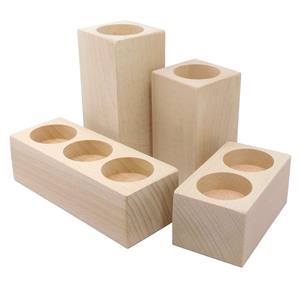 เชิงเทียนไม้ใช้ตกแต่งห้องน้ำและสีที่กำหนดเองไม้ธรรมชาติไม้ - Product Image 1