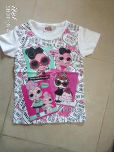 Etiquetas de marca de alta gama, prendas, superventas, niños y niñas, Camiseta de algodón informal con estampado de dibujos animados de cuello redondo de manga corta, stock de 240 - Product Image 3