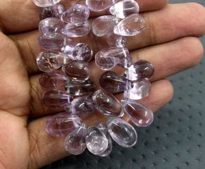 ลูกปัดอัญมณีอเมทิสต์สีชมพูธรรมชาติ50ชิ้น,ลูกปัดรูปหยดน้ำตาเรียบหรือสร้อยคอสร้อยข้อมือ DIY สำหรับทำเครื่องประดับ - Product Image 1