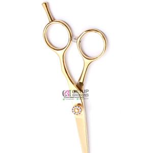 กรรไกรตัดผมคุณภาพสูง ดีไซน์หรูหรา ชุบทอง ผลิตจากสแตนเลส ด้ามจับยาง สำหรับคนถนัดขวา GETUP BROSONS - Product Image 6