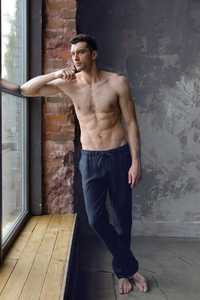 Pantalones de algodón para hombre, Pantalones rectos de talla grande, pantalones de algodón rojo - Product Image 3