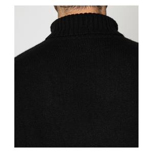 Suéteres de manga larga para hombre, jerseys de hilo de Cachemira 100% respetuosos con el medio ambiente, cuello alto, color negro, superventas - Product Image 4