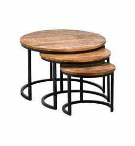 Iron Stand with White Round Marble Top <b>Nesting</b> <b>Table</b> - Product Image 3