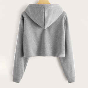 เสื้อฮู้ดตัวสั้นของผู้หญิง2022ระบายอากาศได้ดีน้ำหนักเบาขนาดใหญ่พิเศษออกแบบโลโก้ฤดูหนาวได้ตามต้องการ - Product Image 4