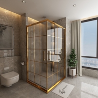 Cabine de douche carrée sans cadre de luxe personnalisée en usine avec design côtier, plateau en ABS, verre de 6 mm, garantie 1 an
