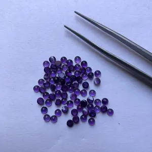 3mm Amethyst Afrika alami halus bulat longgar terkalibrasi Cabochons belanja Online dengan harga pabrik grosir beli