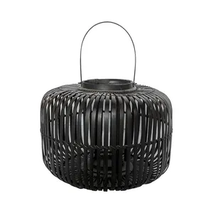 Черный тканый бамбуковый фонарь роскошный подсвечник Простой оптовая продажа Сделано во Вьетнаме