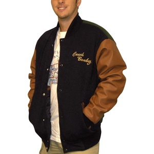Blouson Bomber en Laine pour Homme MS avec Manches en Cuir et Boutons Cachés – Nouvelle Collection Hiver - Product Image 2