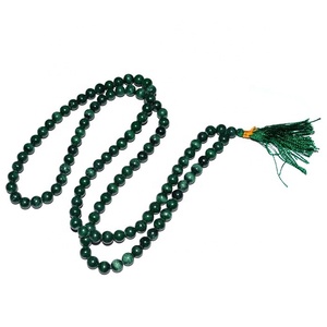 Perles de prière pour la guérison, perle Malachite naturelle, Jap Mala, prière musulmane musulmane, vente en gros - Product Image 1