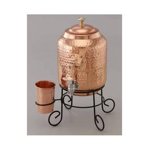 Vendeur chaud meilleur design en cuivre Distributeur d'eau martelé Surface brillante Distributeur d'eau en cuivre par exportateur indien - Product Image 1