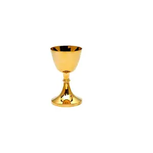 latest Design Brass Gold Plated Chalice with Paten for Church Use Silver Plated Chalice Engraved and etched with Ciborium