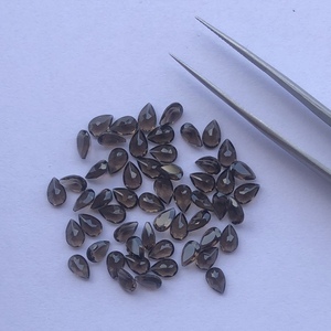 5mm 6mm 7mm Cuarzo ahumado natural Pera facetada Precio al por mayor suelto Proveedor de piedras preciosas en línea a precio de fábrica Distribuidor Mejor venta - Product Image 1