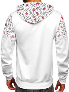 Vente en gros de sweats à capuche blancs de qualité supérieure pour hommes, sweats à capuche anti-rétrécissement tissés par sublimation en vrac style hiver OEM - Product Image 2