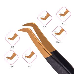 Vevor — pince à épiler, dispositif professionnel pour Extension de cils, de couleur noir et bleu ciel, enduit de diamants, étiquette privée - Product Image 4