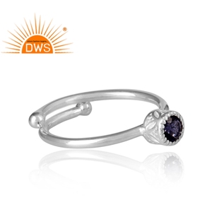 Iolite-Anillo de plata de primera ley con gema para mujer, sortija, plata esterlina, primera ley, Gema fina - Product Image 3