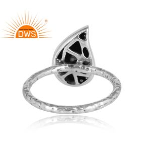 Bague en pierre précieuse Polki en cristal, vente en gros, bijoux en argent oxydé, argent 925, bague en zircon, collection classique - Product Image 4