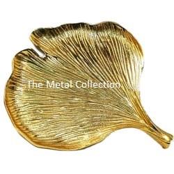 Bols de service à feuilles classiques pour la maison, les hôtels et les restaurants, vaisselle de couleur bleue en forme de feuille en métal, plat de service à salade, bols de jardinière - Product Image 5