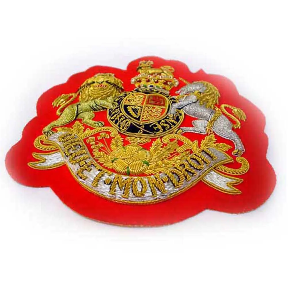 Groothandel Topkwaliteit Stijlvolle Handgemaakte Borduurwerk Edelmetaaldraad Badges/Patches/Toppen/Broche/Insignes In Bulk