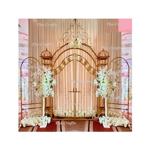 ฉากหลังตกแต่งสีทองโลหะฉากหลังแต่งงานปรับขนาดและรูปร่างได้ตามต้องการสำหรับใช้งานกลางแจ้งและในร่ม - Product Image 5