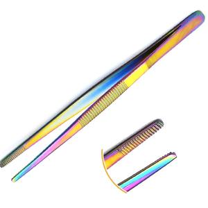 Haute qualité 14cm titane acier inoxydable manuel pouce pansement pince dentelée pince à épiler CE ISO approuvé Instruments chirurgicaux - Product Image 1