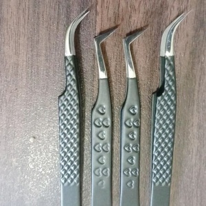 Pinzas profesionales de belleza para extensiones de pestañas de acero inoxidable sostenible con fibra puntiaguda óptima para extensiones de pestañas - Product Image 2