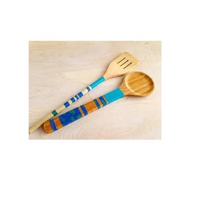Cuchara de cubiertos de madera e impresa de la mejor calidad para cubiertos Cuchara de ensalada de uso decorativo de boda real Calidad superior - Product Image 6