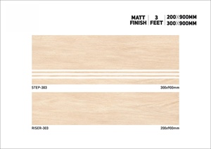 Marque Vistaar 10mm d'épaisseur 300x900mm marche et contremarche 200x900mm prévoir des carreaux d'escalier en porcelaine Matt GVT escaliers cas - Product Image 4