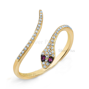 Tự nhiên <span class=keywords><strong>Ruby</strong></span> đá quý si rõ ràng G-H màu sắc kim cương rắn Cuff ban nhạc Vòng rắn 14k Vàng Vàng bán buôn vàng trang sức Nhà cung cấp - Product Image 3