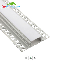 Perfil de yeso A6014 para tiras LED, perfil de aluminio empotrado para techos y paredes